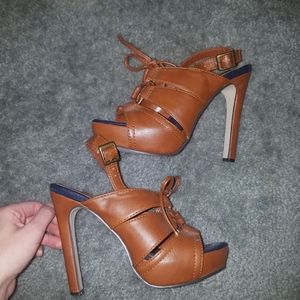 Brown high heels